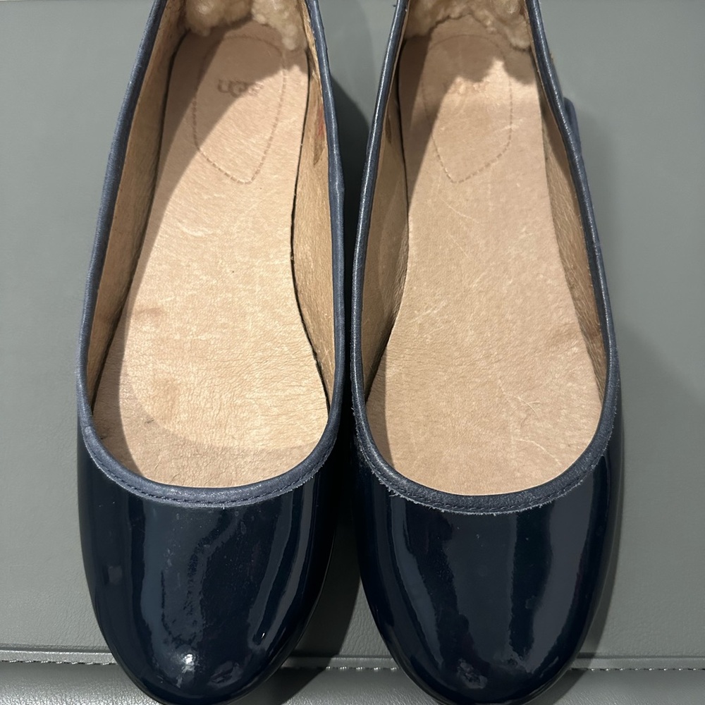 UGG Women's Dark Blue Patent Flats